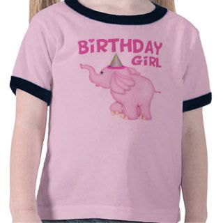 Girl Elephant Birthday Party T Shirts