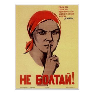 USSR Soviet Union Do Not Gossip Propaganda 1941 Posters