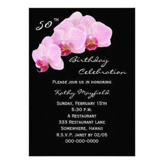 50th Birthday Party Invitation    Orchids