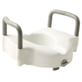 Toilet Riser With Arms. The height from the toilet bowl to top of arm is 12"H. Width between arms 171/2" Health & Personal Care