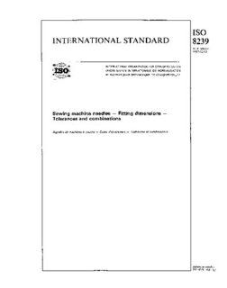 ISO 82391987, Sewing machines needles    Fitting dimensions    Tolerances and combinations ISO TC 148 Books