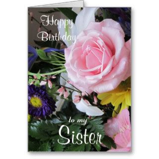 Happy Birthday to my Sister Pink Rose bouquet. Cards