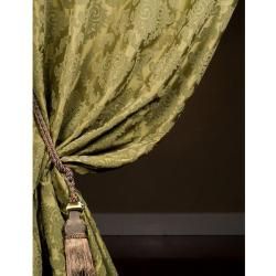 Designer Silk Flocked Paris Moss 96 inch Curtain Panel Curtains