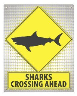 Fishing Shark street Sign warning funny plaque for fish Tank bait shop wall decor 152  Other Products  