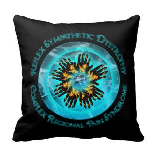 CRPS RSD FIre & Ice Circlet Glow this is Our World Throw Pillows