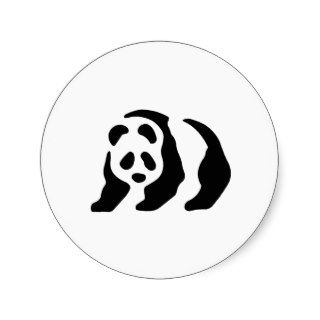 panda stencil round sticker