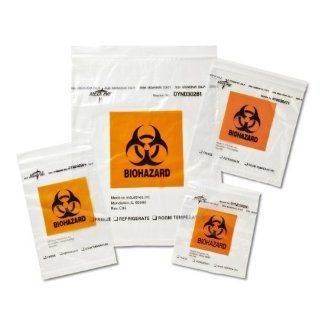 Zip Style Biohazard Specimen Bags, Clear, BAG, SPECIMEN, BIOHAZARD, ZIPLOK, 6X9, POCKT   1 EA, 1 EA Science Lab Biohazard Waste Disposal Bags