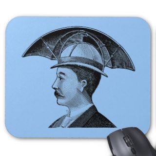 Vintage Umbrella Hat Steampunk Invention Mouse Pad