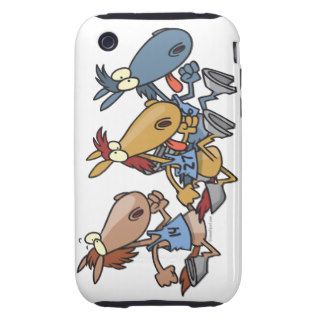 funny horse racing cartoon iPhone 3 tough covers
