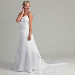 Eden Bridals Women's Matte Satin Strapless Bridal Dress Wedding Dresses