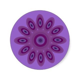 Funky purple cartoon flower stickers