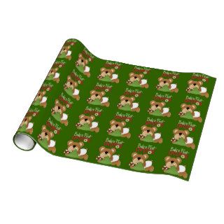 Baby's First Christmas Bear wrapping paper