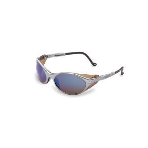 Harley Davidson HD100 Series Limited Edition Safety Glasses with Blue Mirror Tint Hardcoat Lens and Silver Frame HD100