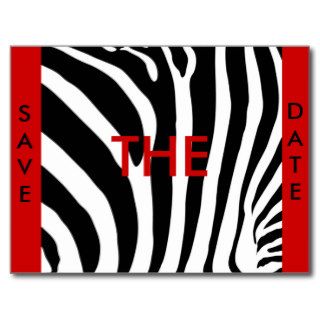 Zebra print Save the Date postcard