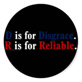 The difference between republicans and democrats 2 round stickers