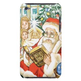Santa Claus Reading the Bible on Christmas Eve iPod Case Mate Case