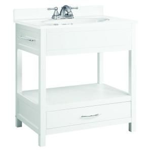 Design House Concord 30 in. W x 21 in. D Console Vanity Cabinet Only Unassembled in White Gloss 541532