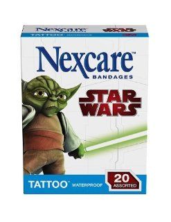 Nexcare Tattoo Waterproof Bandages Star Wars Collection, Assorted Sizes, 20 Count (Pack of 24)  Massage Oils  Beauty