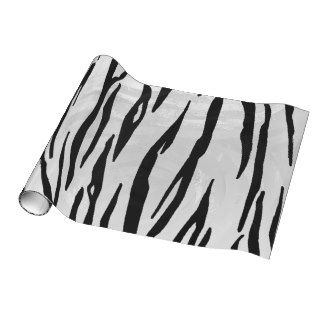 Tiger Black and White Print Gift Wrapping Paper