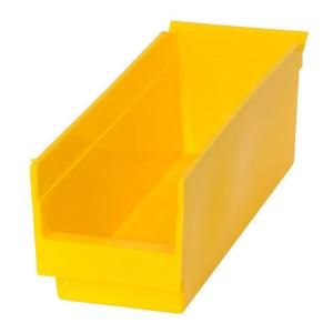 Edsal 4 in. W x 12 in. D x 4 in. H Heavy Duty Plastic Storage Bin in Yellow (48 Pack) PB300