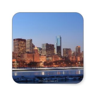 Panorama of Chicago, Illinois across Lake Stickers