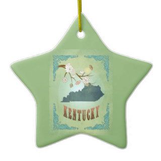 Modern Vintage Kentucky State Map – Sage Green Ornaments
