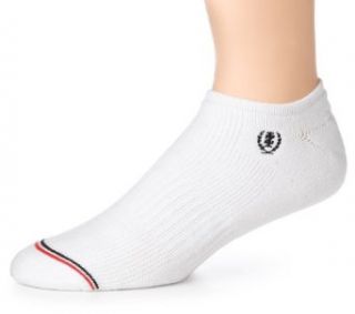 IZOD Men's  Performance Athletic No Show Sock with Crest, White, One  size Clothing
