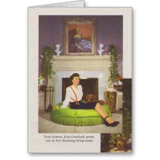 Joan Crawford Brentwood Home 1944 Greeting Cards