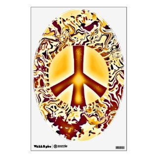 Psychedelic Groovy Trippy Peace Sign Holiday Stars Room Decals