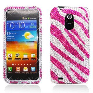 Aimo Wireless SAMD710PCDI186 Bling Brilliance Premium Grade Diamond Case for Samsung Galaxy S2/Epic 4G Touch/D710   Retail Packaging   Hot Pink Cell Phones & Accessories