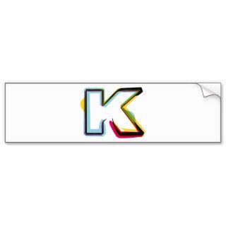 Abstract and colorful letter K Bumper Stickers