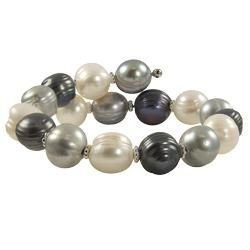 Pearls For You Sterling Silver Freshwater Pearl Bangle Bracelet (11 12 mm) Pearls For You Pearl Bracelets