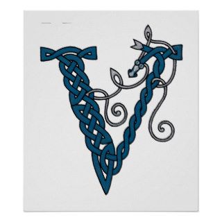 Celtic Letter V print