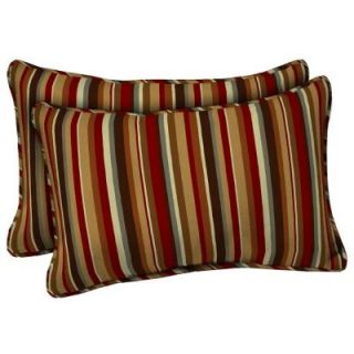 Hampton Bay Rustic Stripe Rectangular Outdoor Throw Pillow (2 Pack) DISCONTINUED AC18121B 9D2