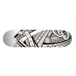 Samoan tribal design spearhead patterns custom skateboard