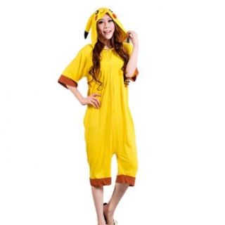 Zicac Spring and Summer Costume Pikachu Children and Adult Pajamas Pyjamas Sleepwear Nightclothes Cosplay (M (160 169CM)) Adult Sized Costumes Clothing