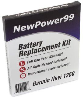 Battery Replacement Kit for Garmin Nuvi 1250 with Installation Video, Tools, and Extended Life Battery. 