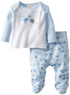 ABSORBA Baby Boys Newborn 2 Piece Pant, Blue/White, 0 3 Months Clothing