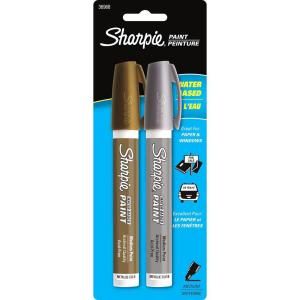 Sharpie Metallic Gold and Silver Medium Point Water Based Poster Paint Marker (2 Pack) 36968PP