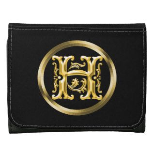 Initial H Letter in Gold Custom Wallet