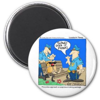 Suspicious Package Funny Police Cartoon Gifts Magnet