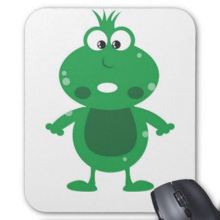 Green creature cartoon mouse pad
