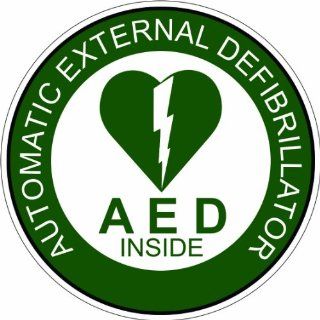 Green AED Automated External Defibrillator Inside Decal Sticker Automotive