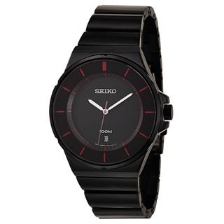 Seiko Men's 'Bracelet' Stainless Steel Black Ion Plated Watch Seiko Men's Seiko Watches