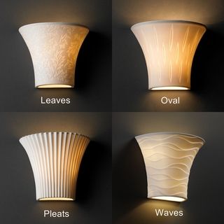1 light Round Flared Translucent Porcelain Wall Sconce Sconces & Vanities