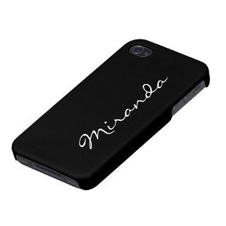Custom girls name initial letter M black stylish iPhone 4/4S Cover