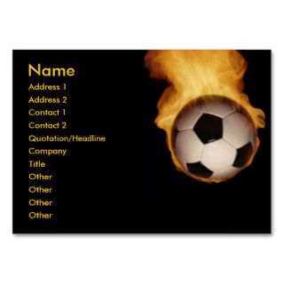 Soccer Ball On Fire Profile Card Business Cards