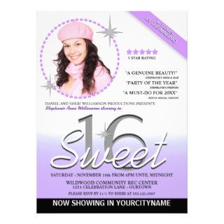 Sweet 16 Movie Poster (purple) Party Invitation