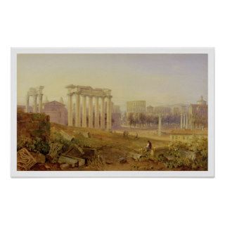 Across the Forum, Rome, 1828 (w/c and gouache over Posters