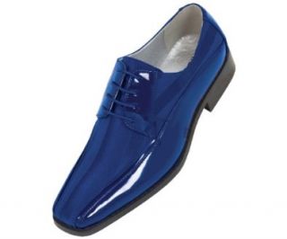 Viotti Mens Royal Blue Dress Oxford with Striped Satin and Patent Trim  Style 179 Royal Blue 052 Shoes